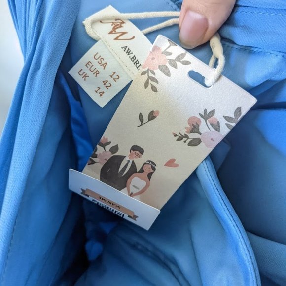 AW Grace Bridesmaid Prom Formal Special Occasion Wedding Guest Dress, 12, Blue - Picture 10 of 10